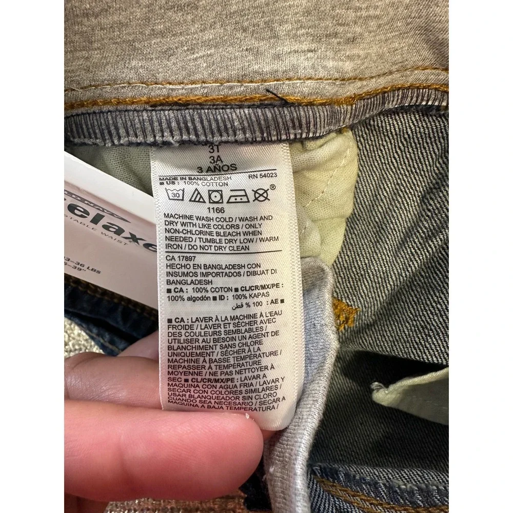 OLD NAVY Toddler Boys Denim Dark Relaxed Fit Pull On Comfort Waist Jeans NWT 3T